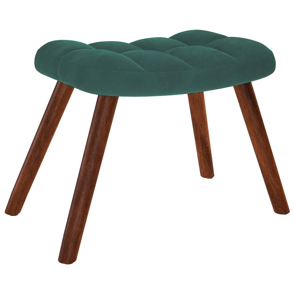 Chaise de relaxation avec tabouret Vert foncé Velours - XIOS