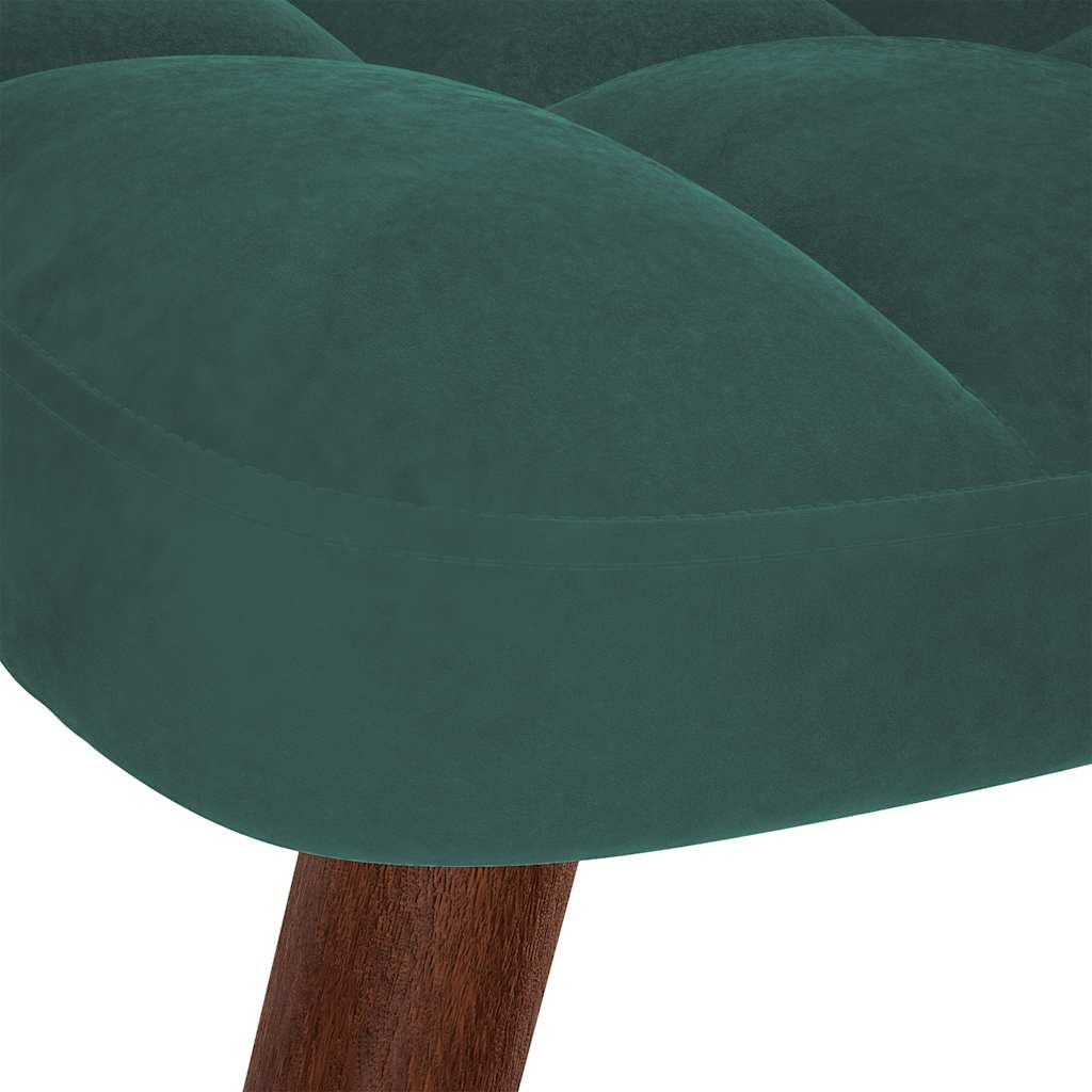 Chaise de relaxation avec tabouret Vert foncé Velours - XIOS