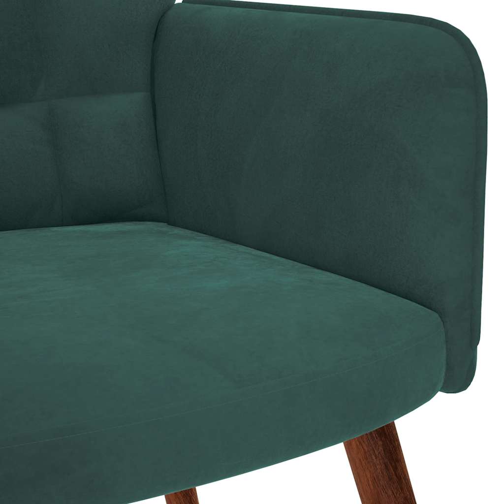 Chaise de relaxation avec tabouret Vert foncé Velours - XIOS