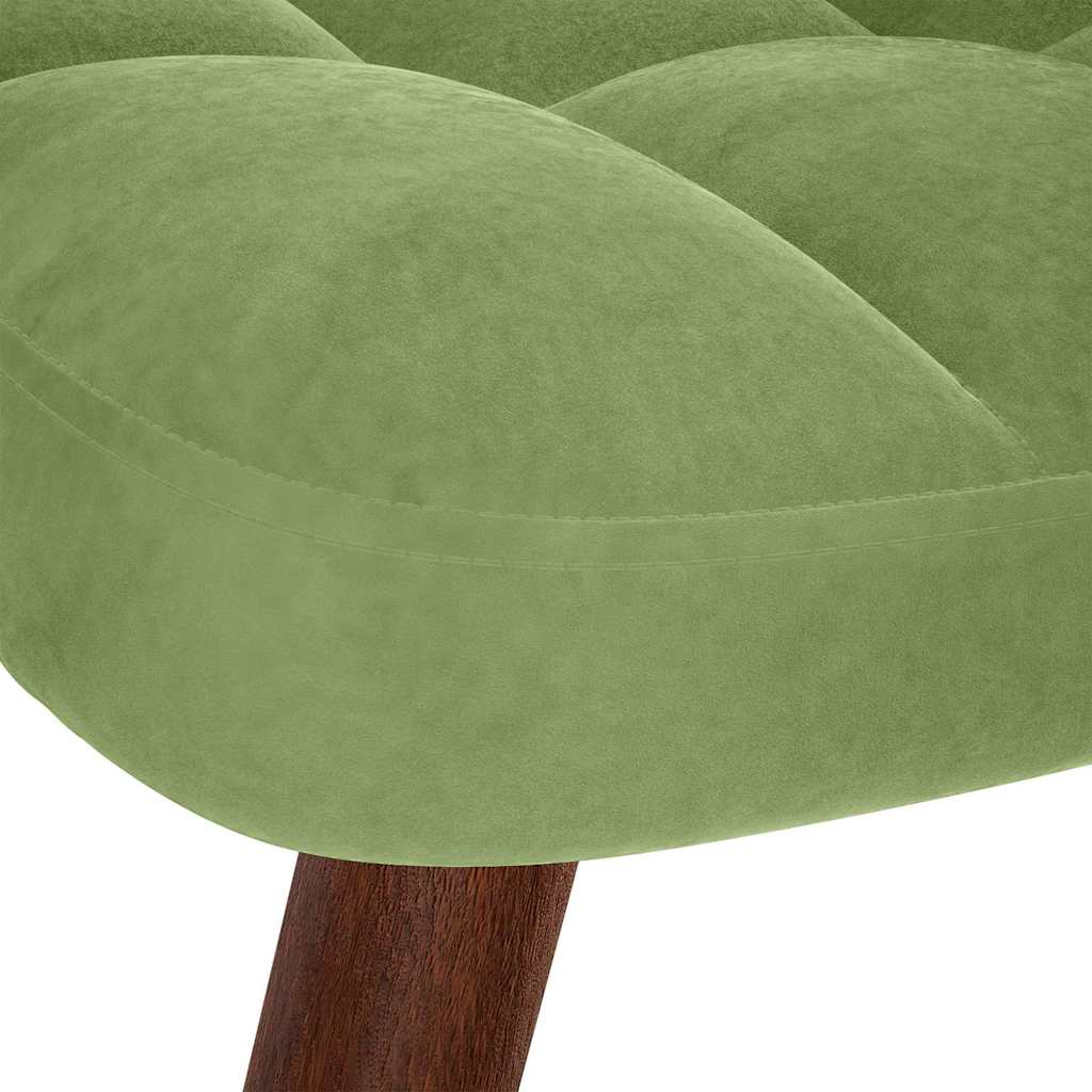 Chaise de relaxation avec tabouret Vert clair Velours - XIOS