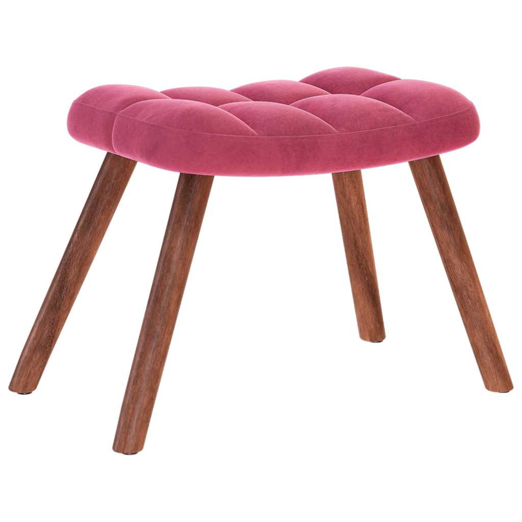Chaise de relaxation avec tabouret Bordeaux Velours - XIOS