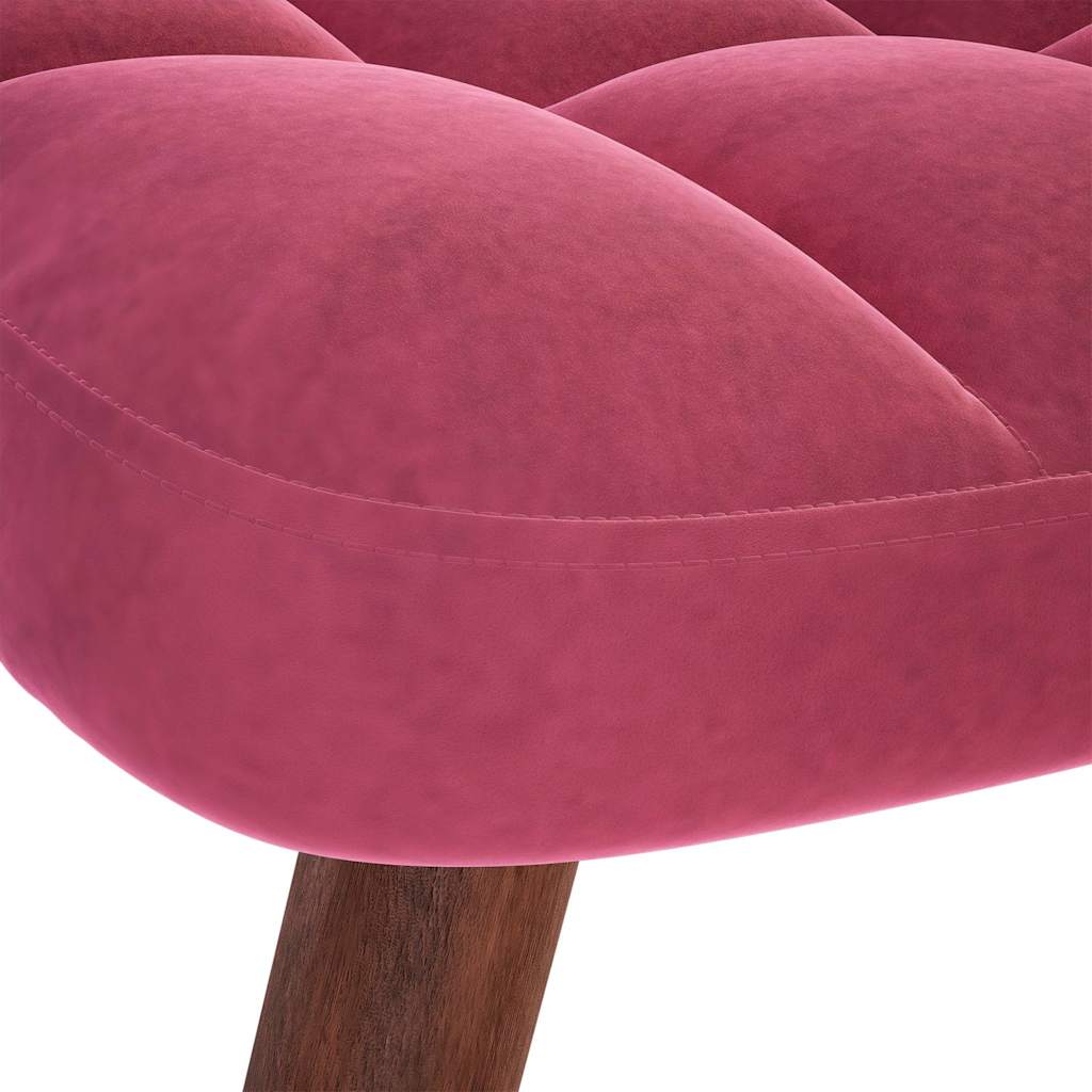 Chaise de relaxation avec tabouret Bordeaux Velours - XIOS