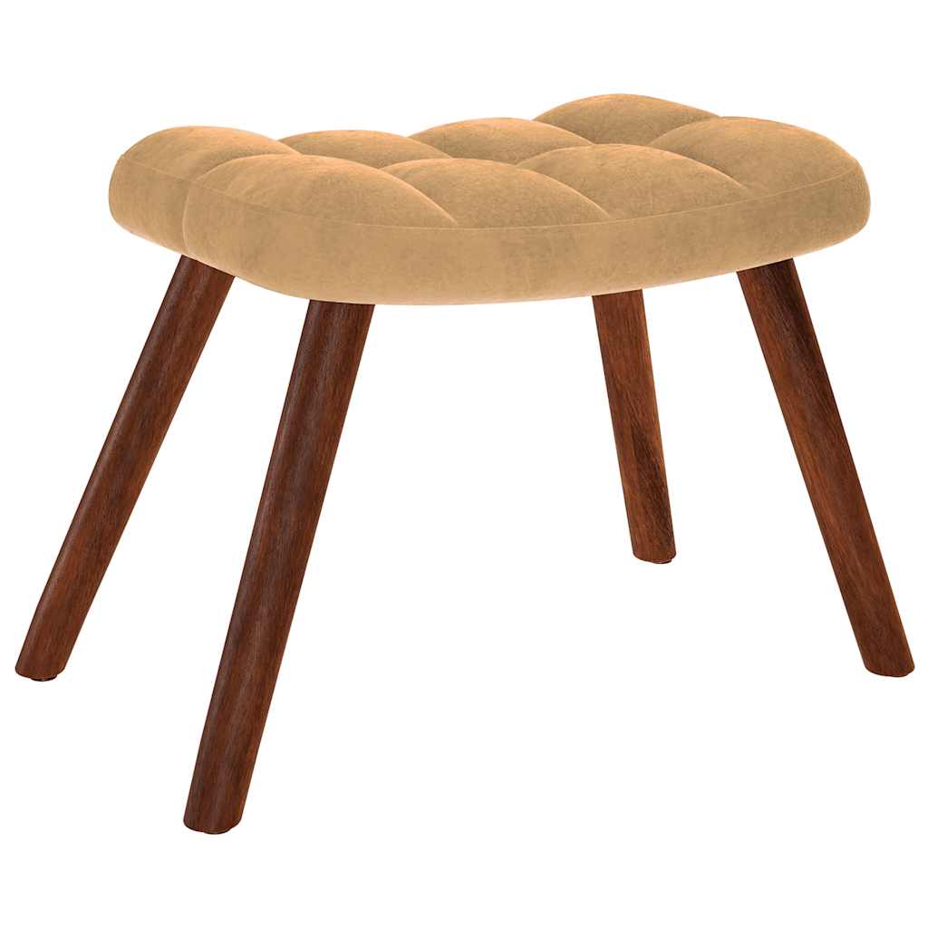 Chaise de relaxation avec tabouret Marron Velours - XIOS