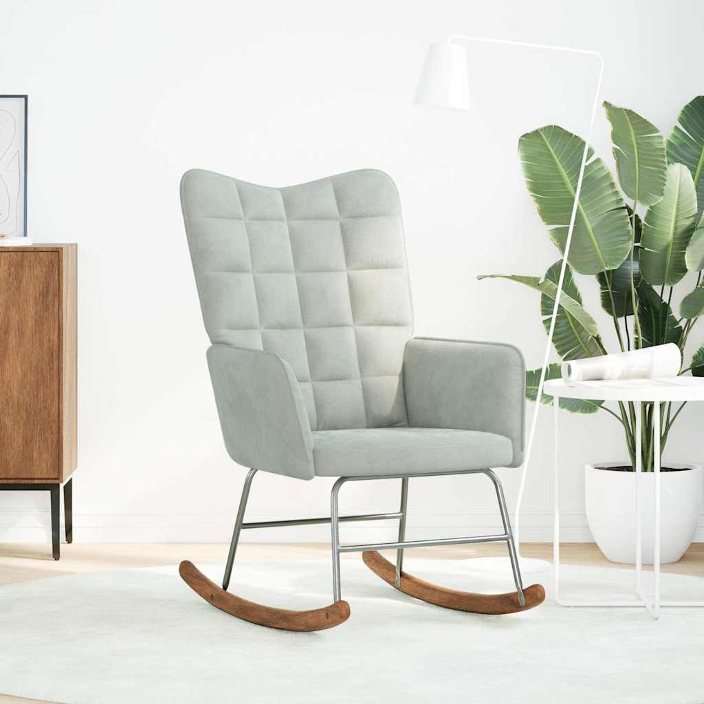 Chaise à bascule Gris clair Velours - XIOS