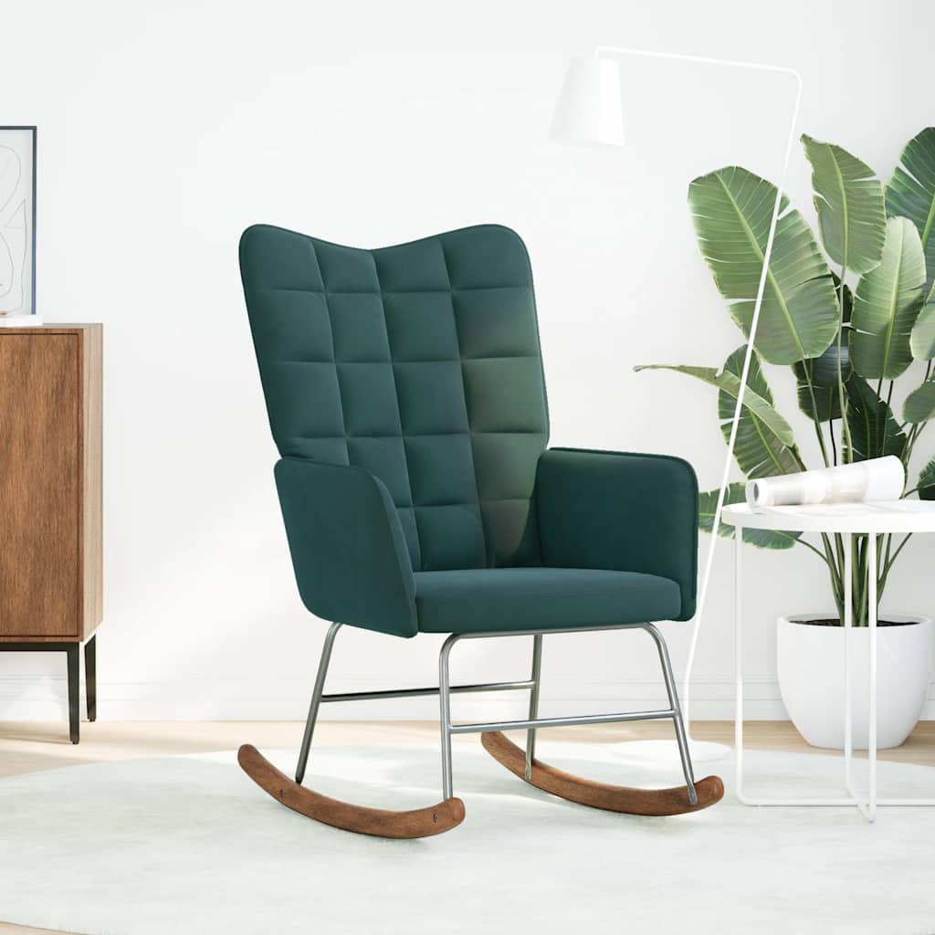 Chaise à bascule Vert foncé Velours - XIOS