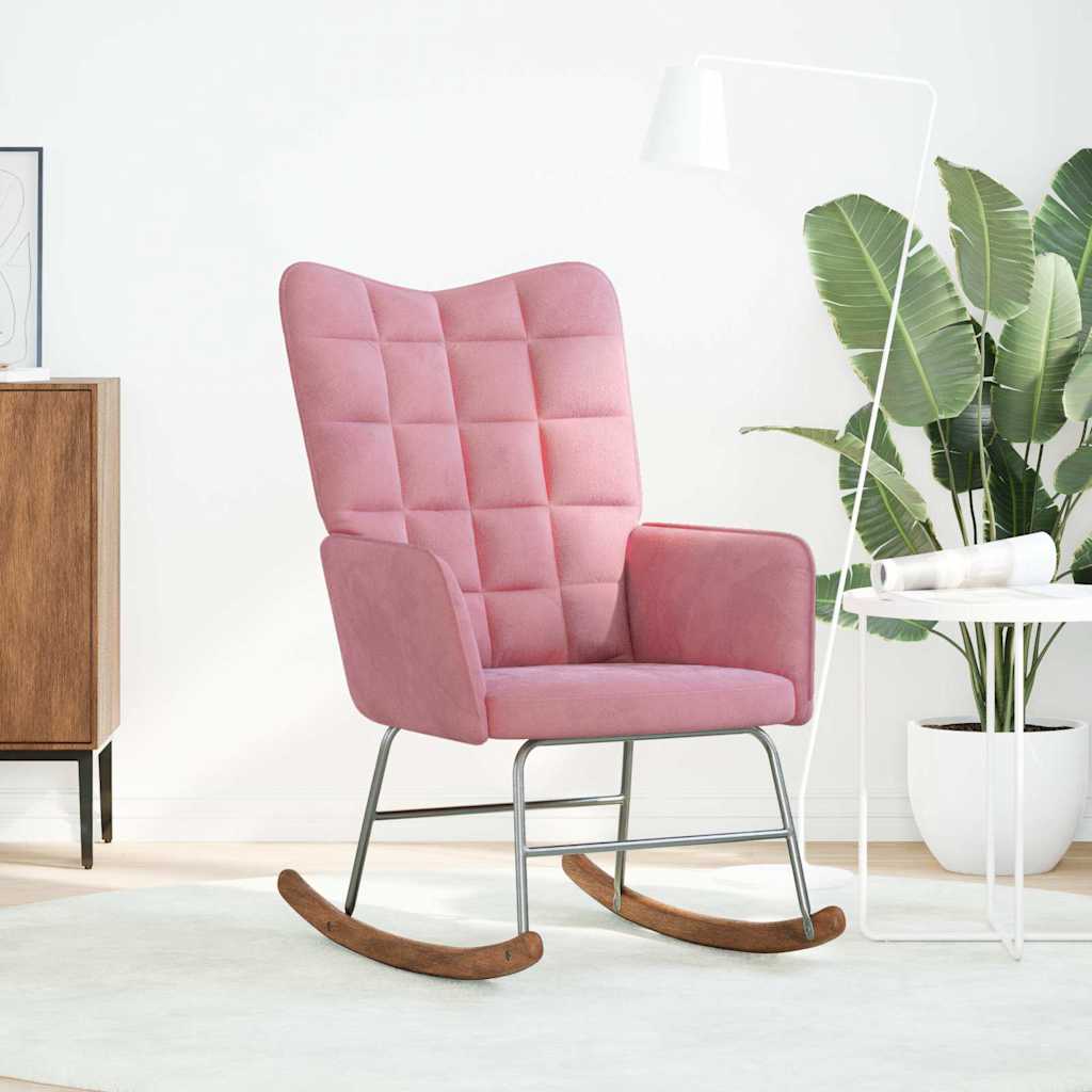 Chaise à bascule Rose Velours - XIOS