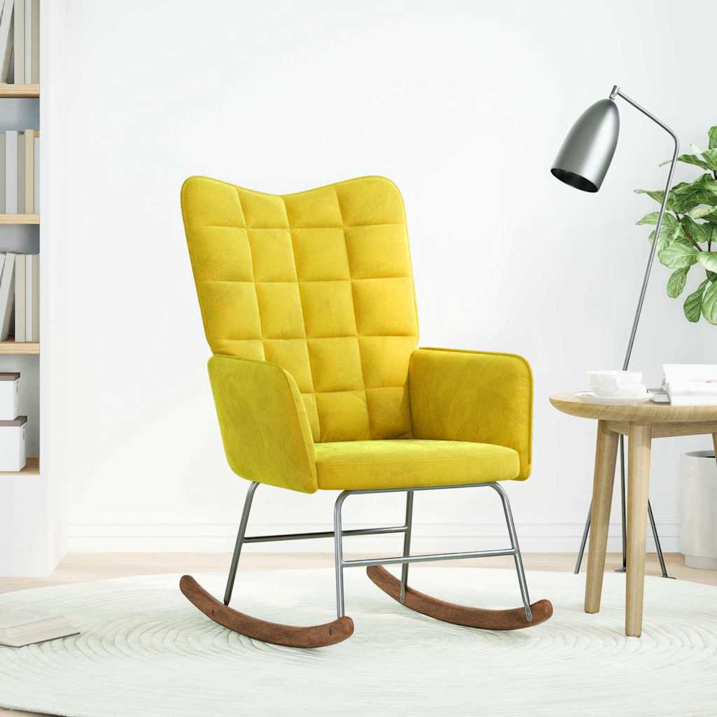 Chaise à bascule Jaune Velours - XIOS