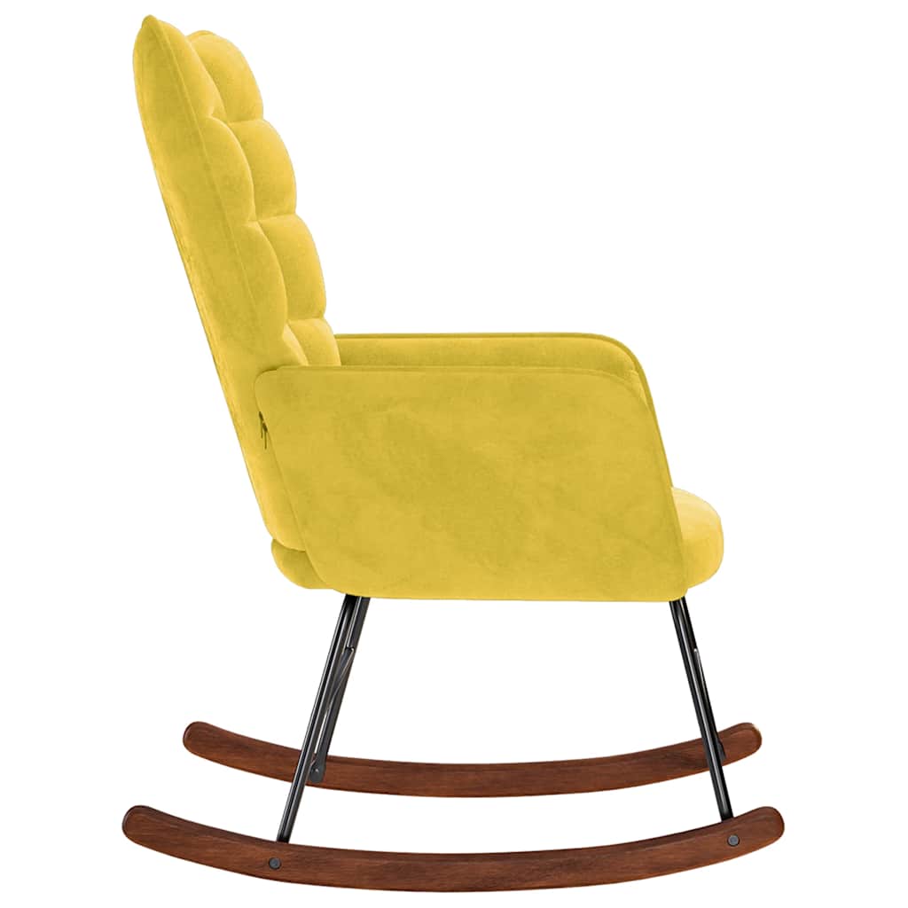 Chaise à bascule Jaune Velours - XIOS