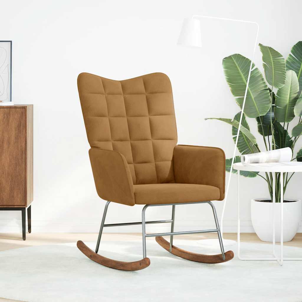 Chaise à bascule Marron Velours