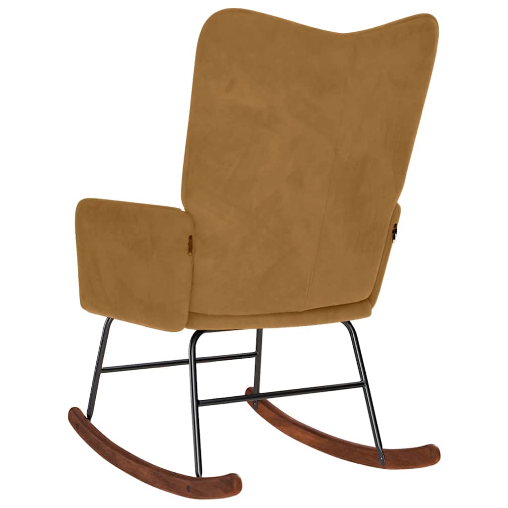 Chaise à bascule Marron Velours