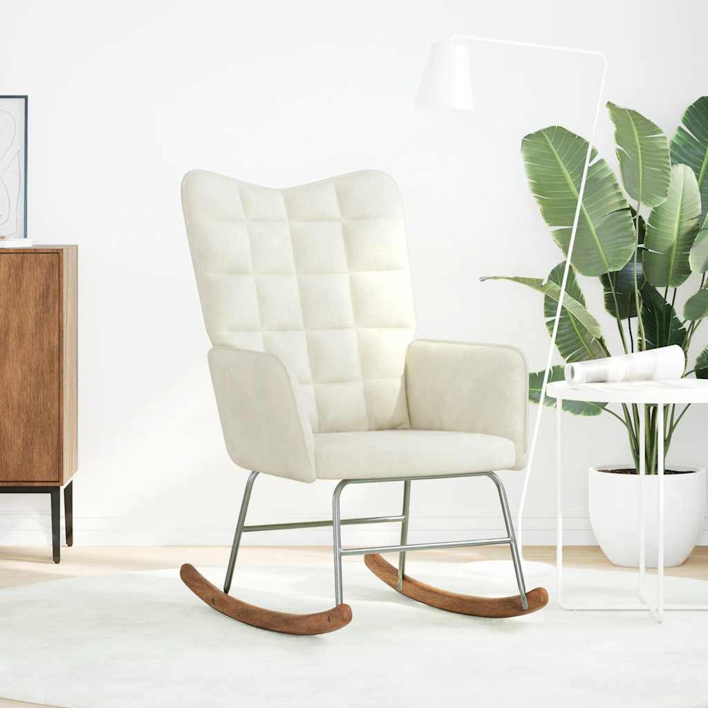 Chaise à bascule Crème Velours - XIOS