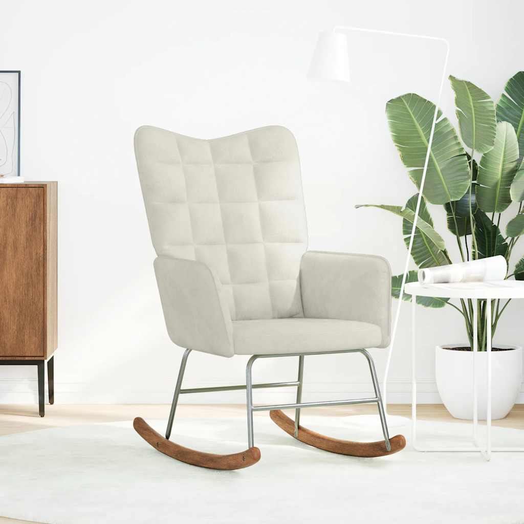 Chaise à bascule Crème Velours - XIOS