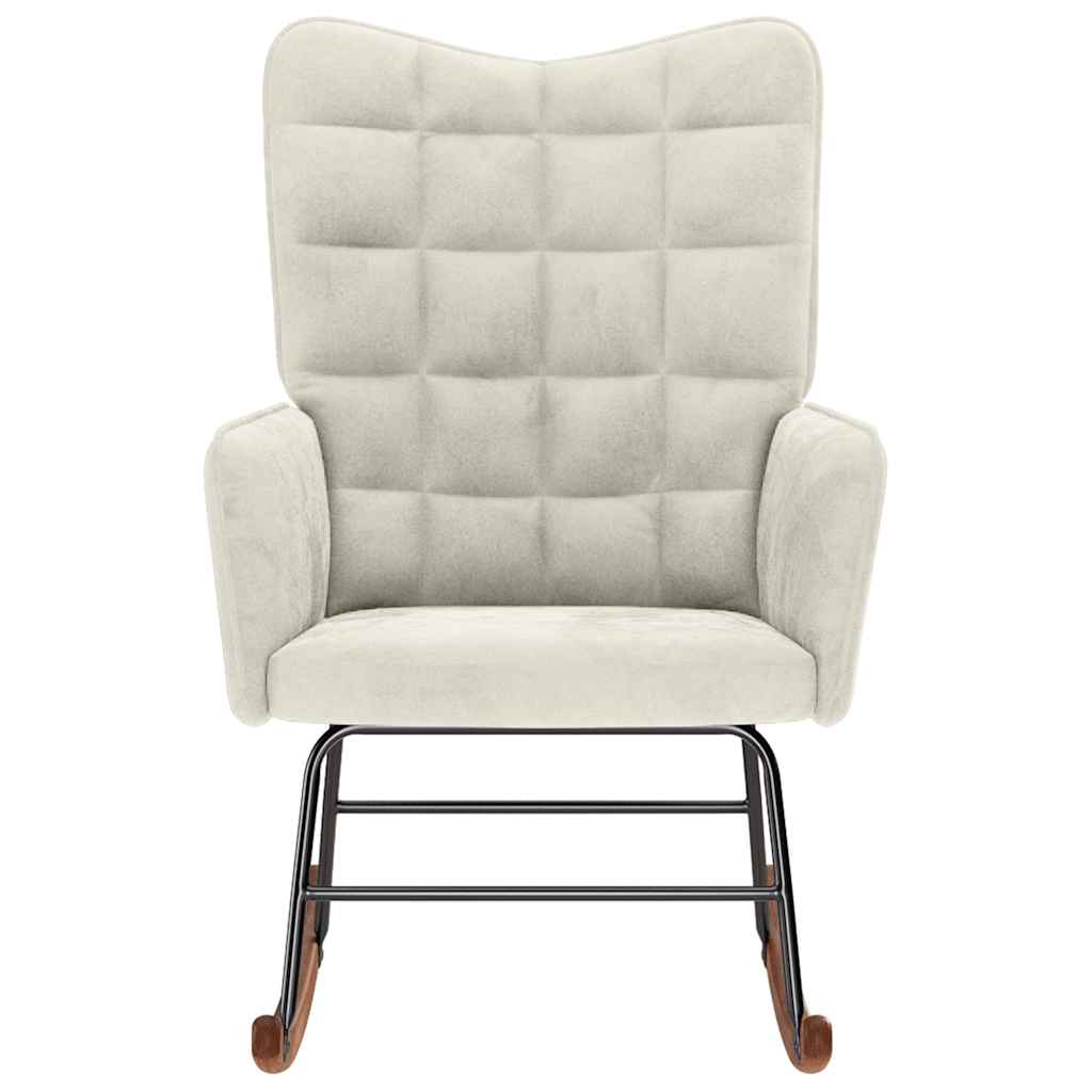 Chaise à bascule Crème Velours - XIOS