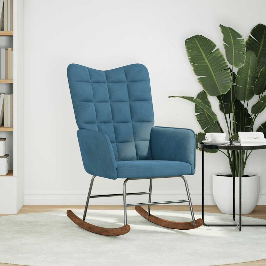 Chaise à bascule Bleu Velours - XIOS