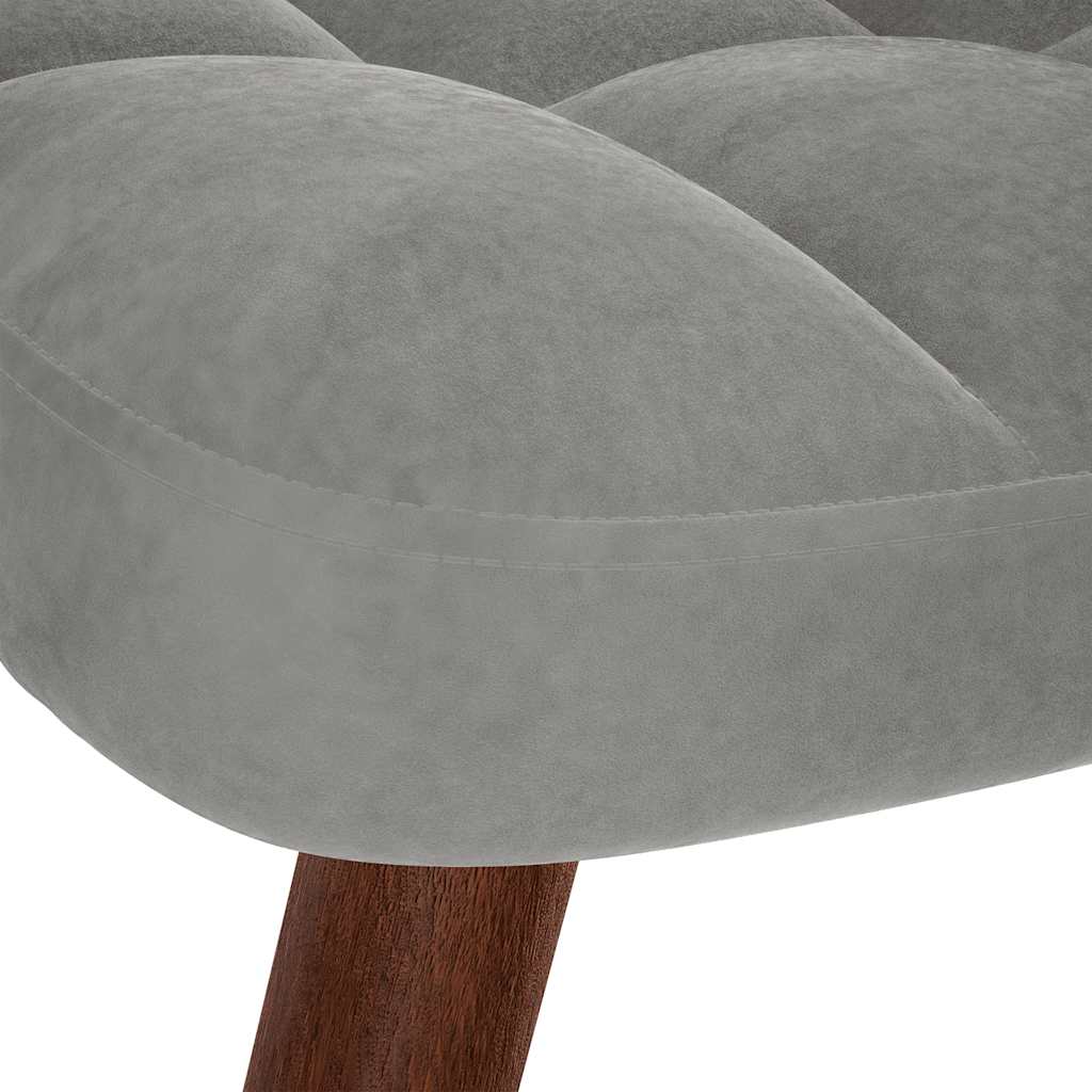 Chaise à bascule avec tabouret en velours gris clair - XIOS