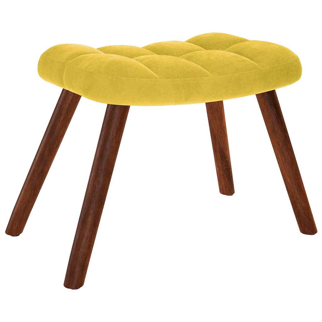 Chaise à bascule avec repose-pied jaune velours - XIOS