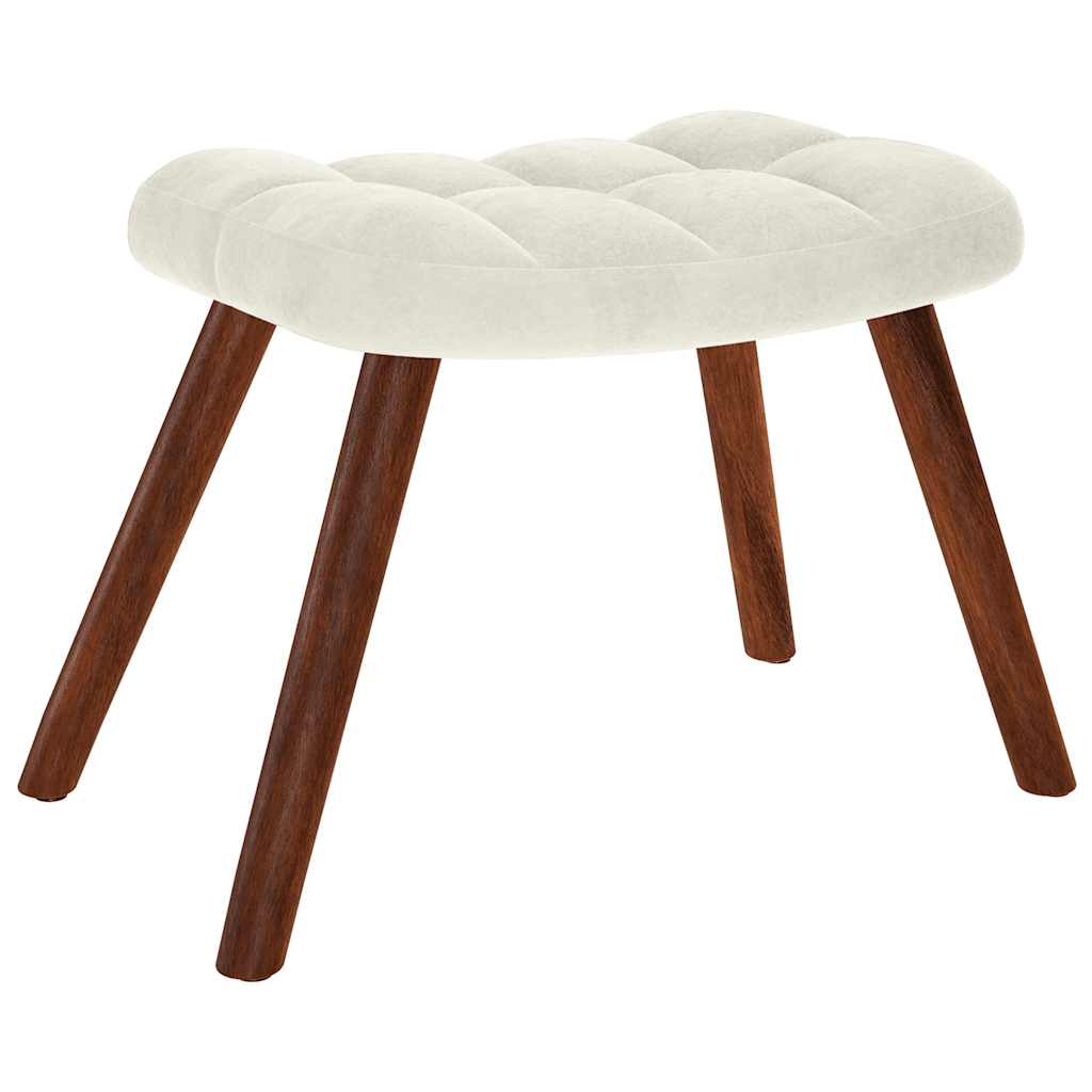 Chaise à bascule avec tabouret en velours crème - XIOS