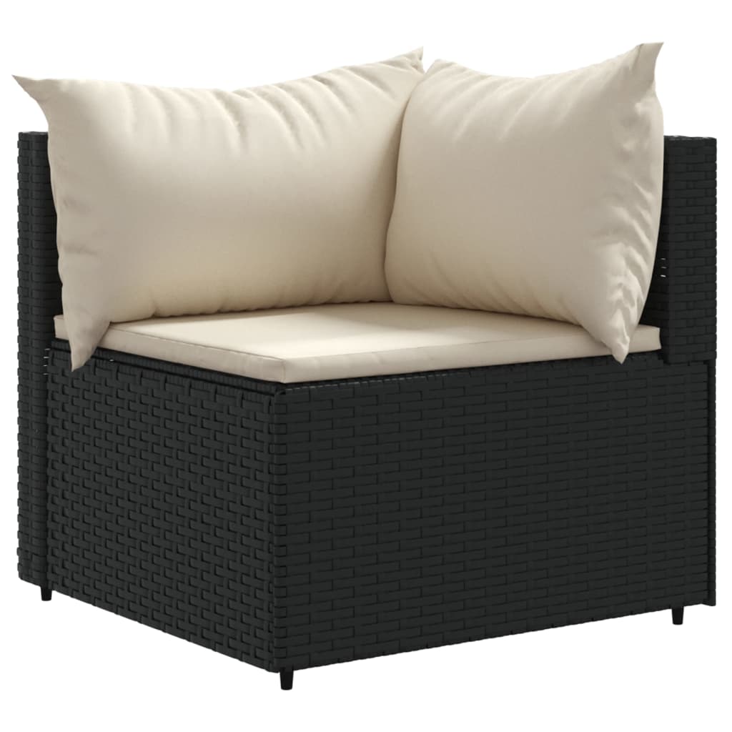 Salon de jardin 6 pcs avec coussins Noir Résine tressée - XIOS