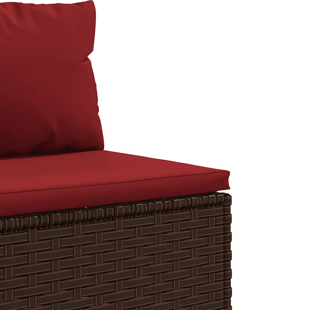 Salon de jardin 6 pcs avec coussins Marron Résine tressée - XIOS