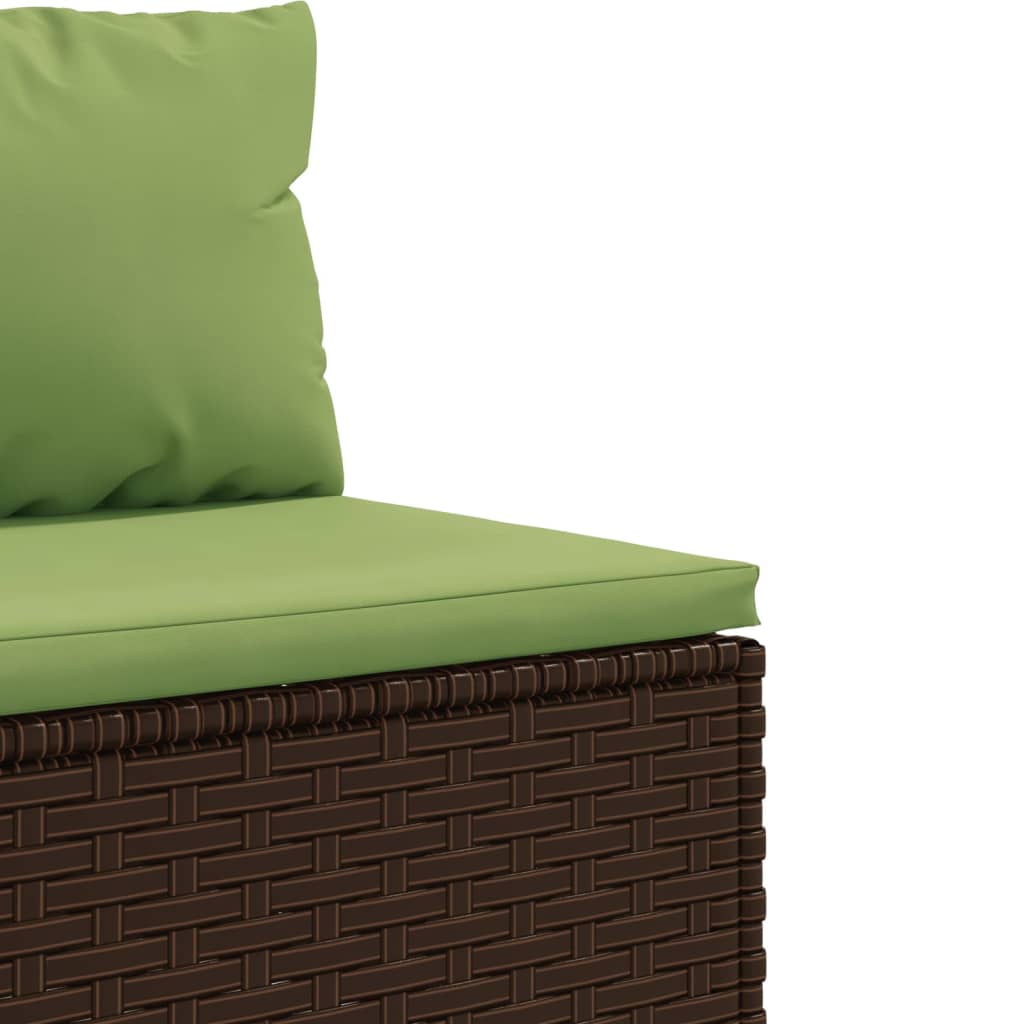 Salon de jardin 6 pcs avec coussins Marron Résine tressée - XIOS