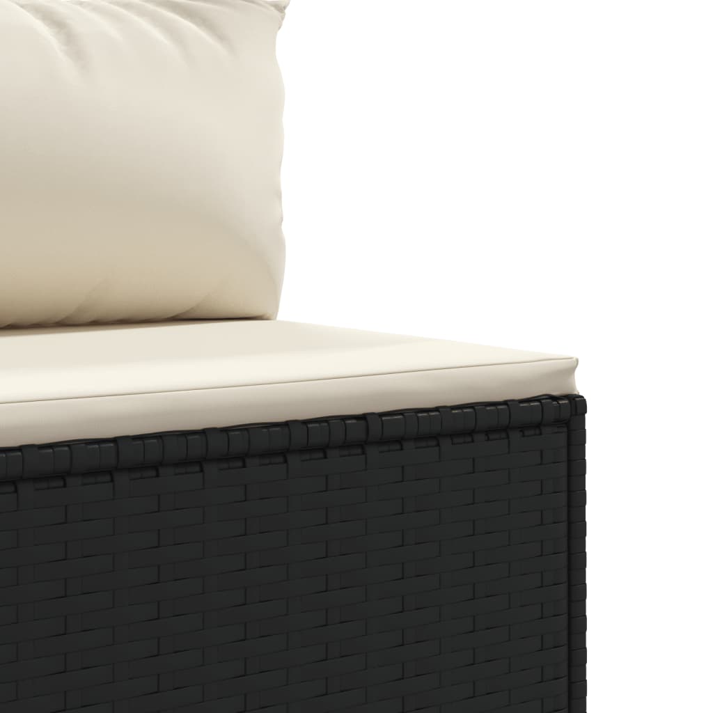 Salon de jardin 4 pcs avec coussins Noir Résine tressée - XIOS