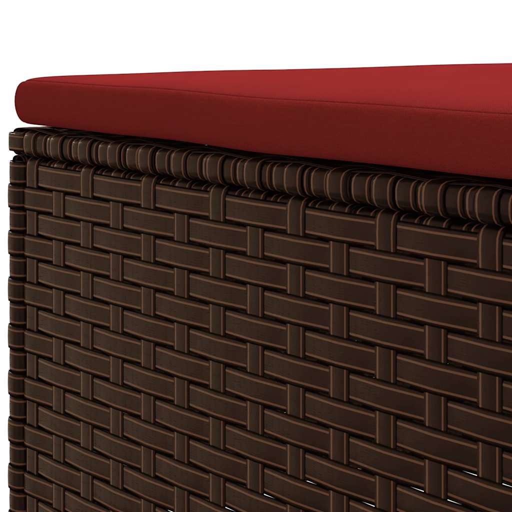 Salon de jardin 4 pcs avec coussins Marron Résine tressée - XIOS