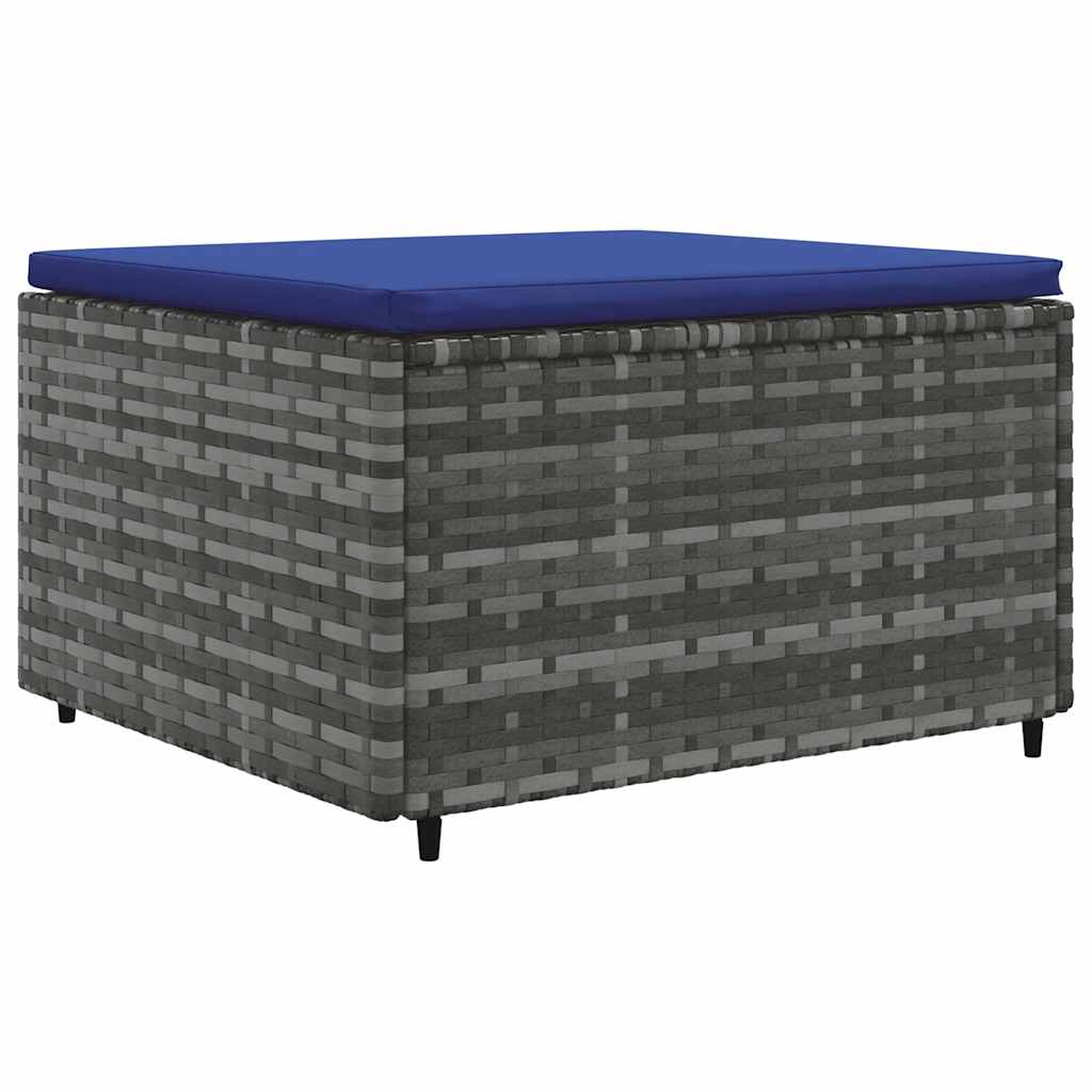 Salon de jardin 4 pcs avec coussins Gris Résine tressée - XIOS