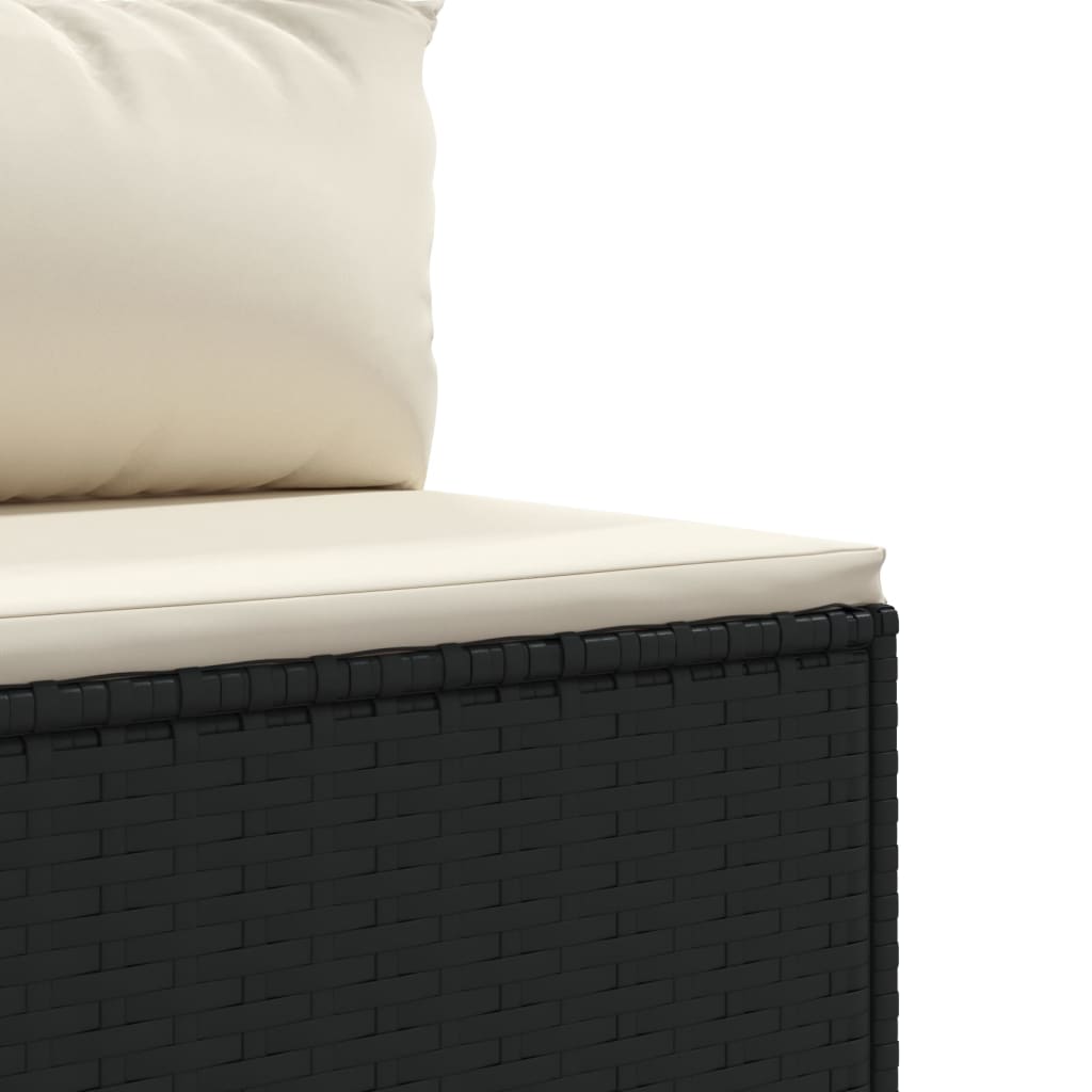 Salon de jardin 4 pcs avec coussins Noir Résine tressée - XIOS