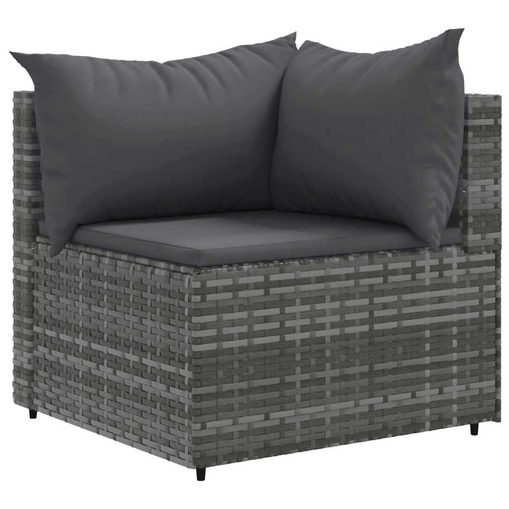 Salon de jardin 6 pcs avec coussins Gris Résine tressée - XIOS