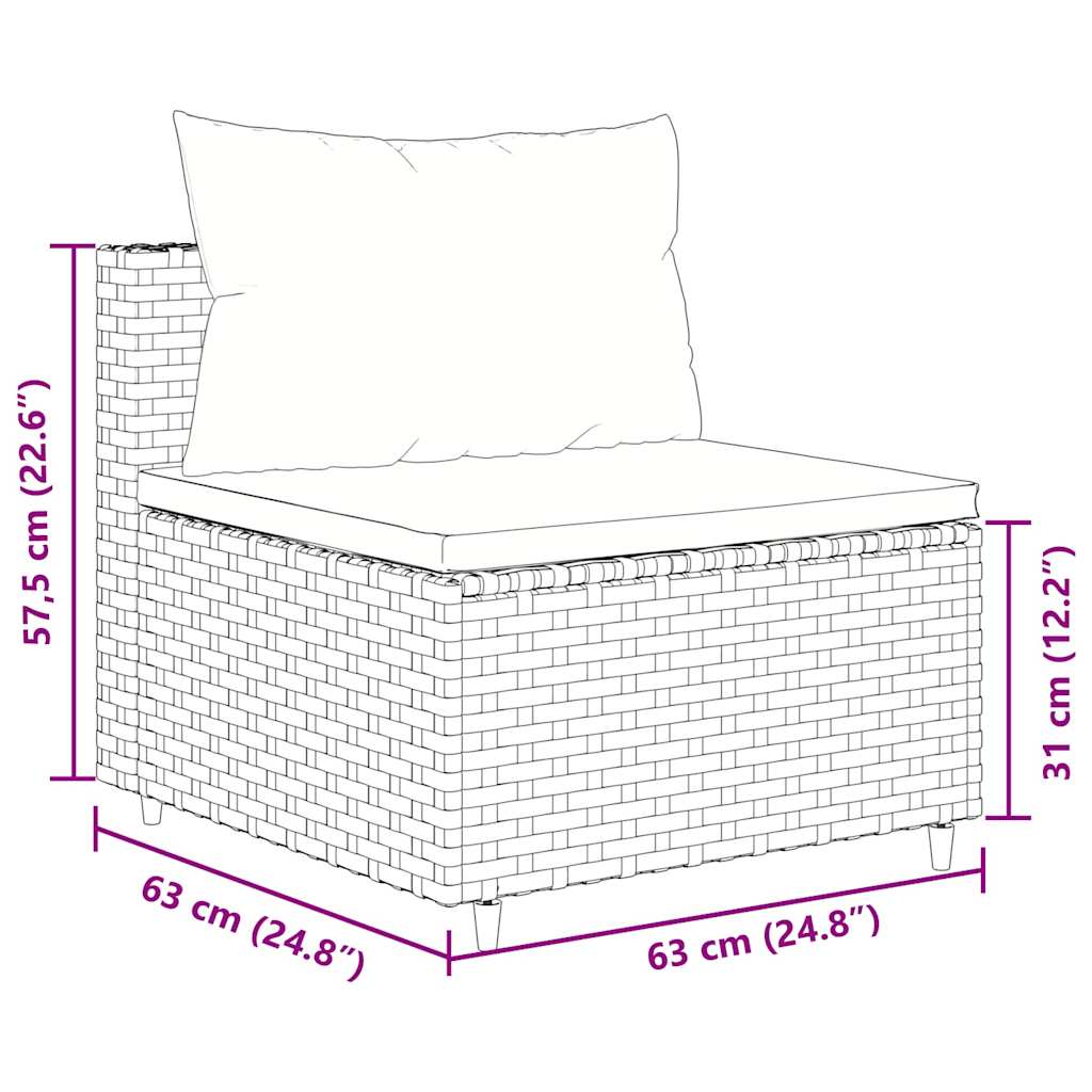 Salon de jardin 6 pcs avec coussins Noir Résine tressée - XIOS