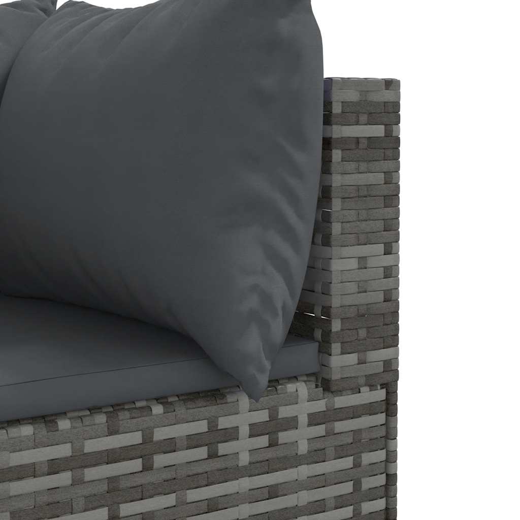 Salon de jardin 5 pcs avec coussins Gris Résine tressée - XIOS
