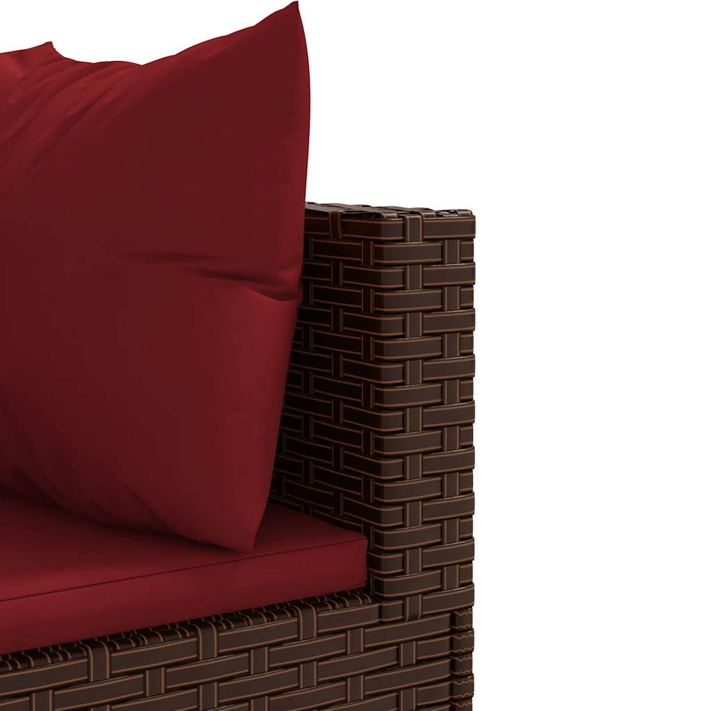 Salon de jardin 6 pcs avec coussins Marron Résine tressée - XIOS
