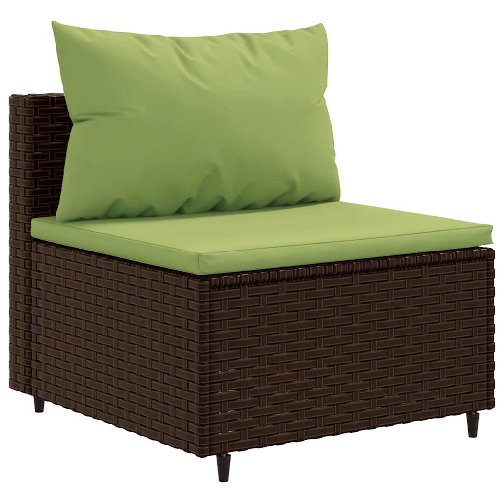 Salon de jardin 5 pcs avec coussins Marron Résine tressée - XIOS