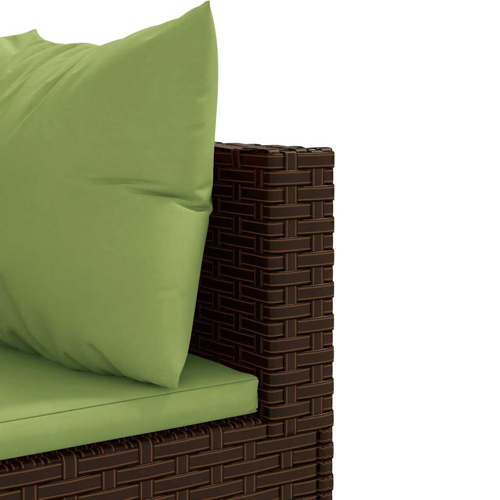 Salon de jardin 5 pcs avec coussins Marron Résine tressée - XIOS