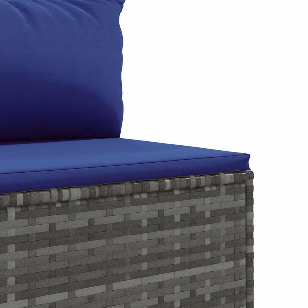 Salon de jardin 5 pcs avec coussins Gris Résine tressée - XIOS