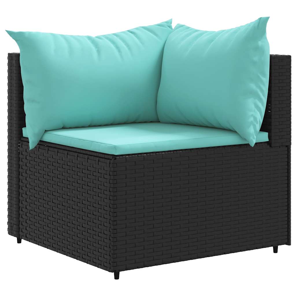 Salon de jardin 7 pcs avec coussins Noir Résine tressée - XIOS