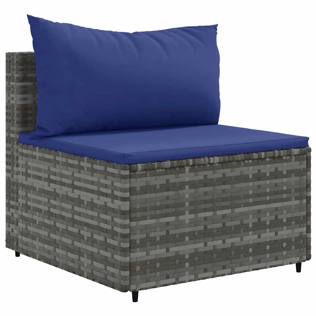 Salon de jardin 7 pcs avec coussins Gris Résine tressée - XIOS