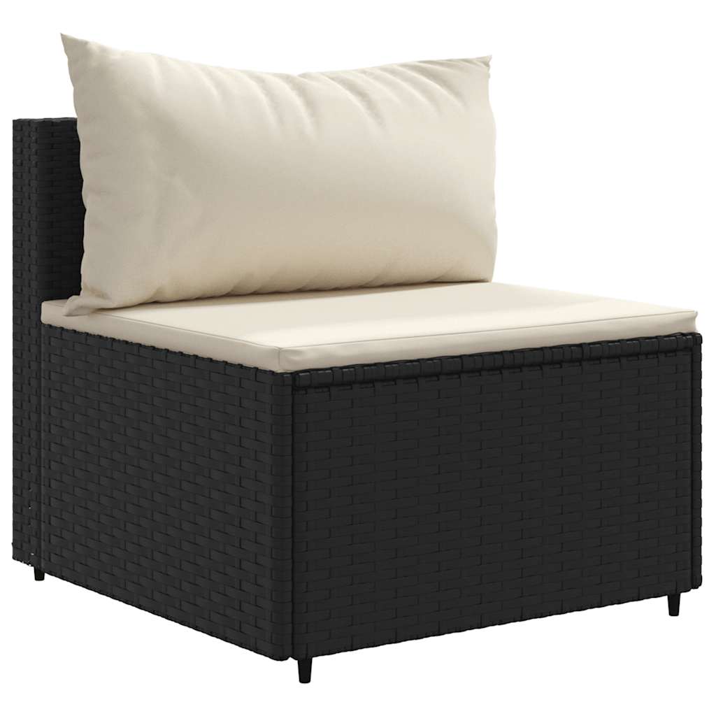 Salon de jardin 7 pcs avec coussins Noir Résine tressée - XIOS