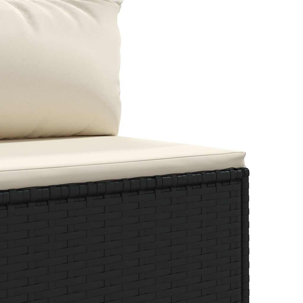 Salon de jardin 8 pcs avec coussins noir résine tressée - XIOS