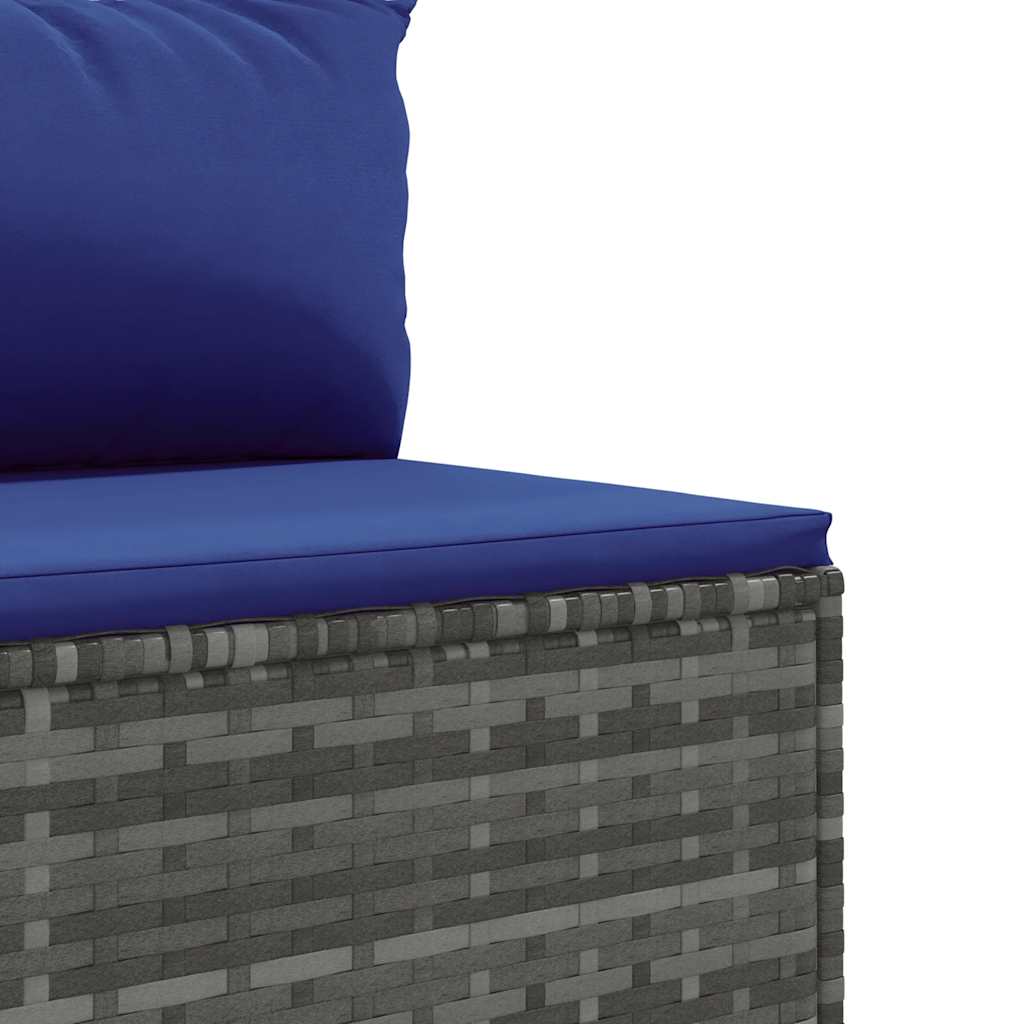 Salon de jardin 8 pcs avec coussins Gris Résine tressée - XIOS