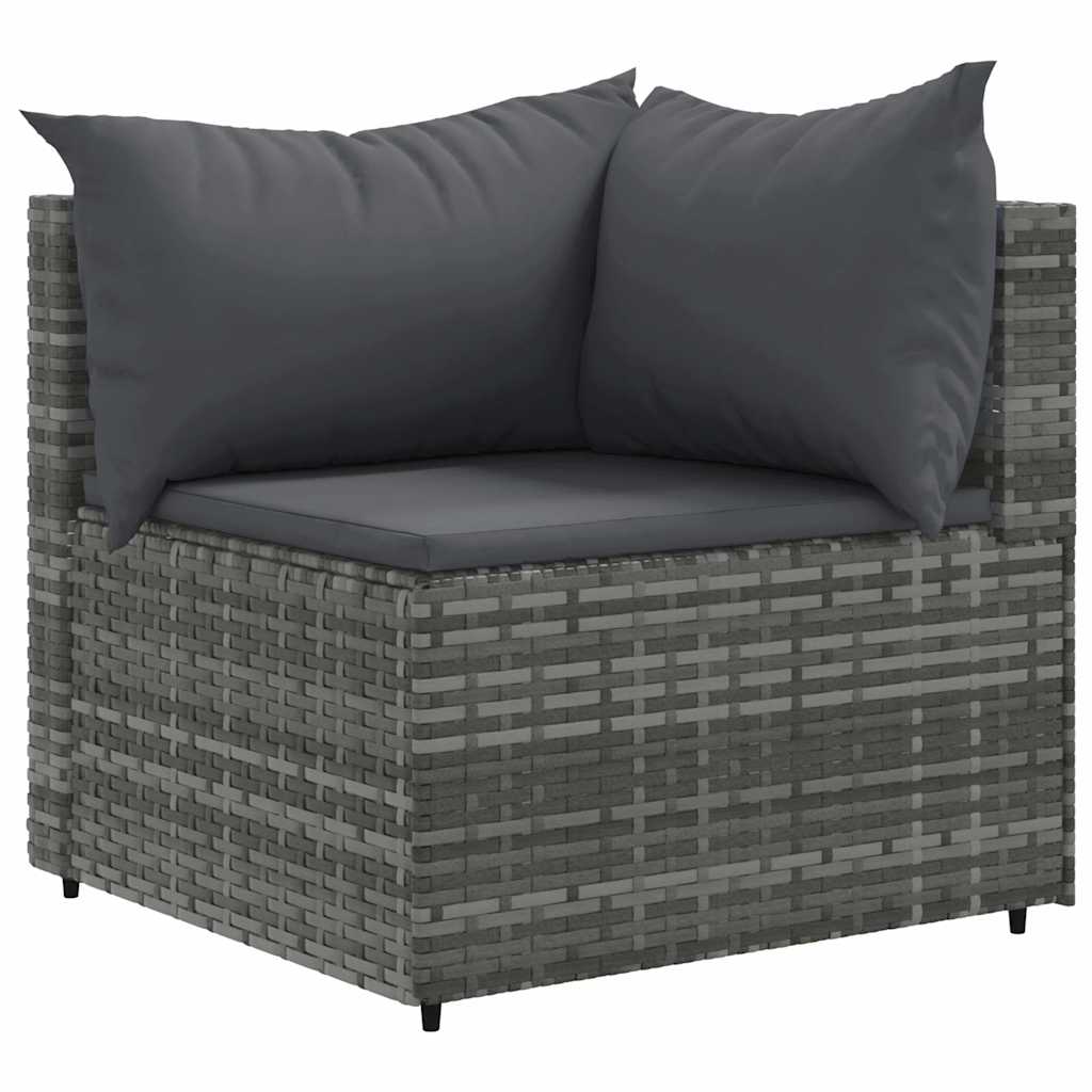 Salon de jardin 6 pcs avec coussins Gris Résine tressée - XIOS