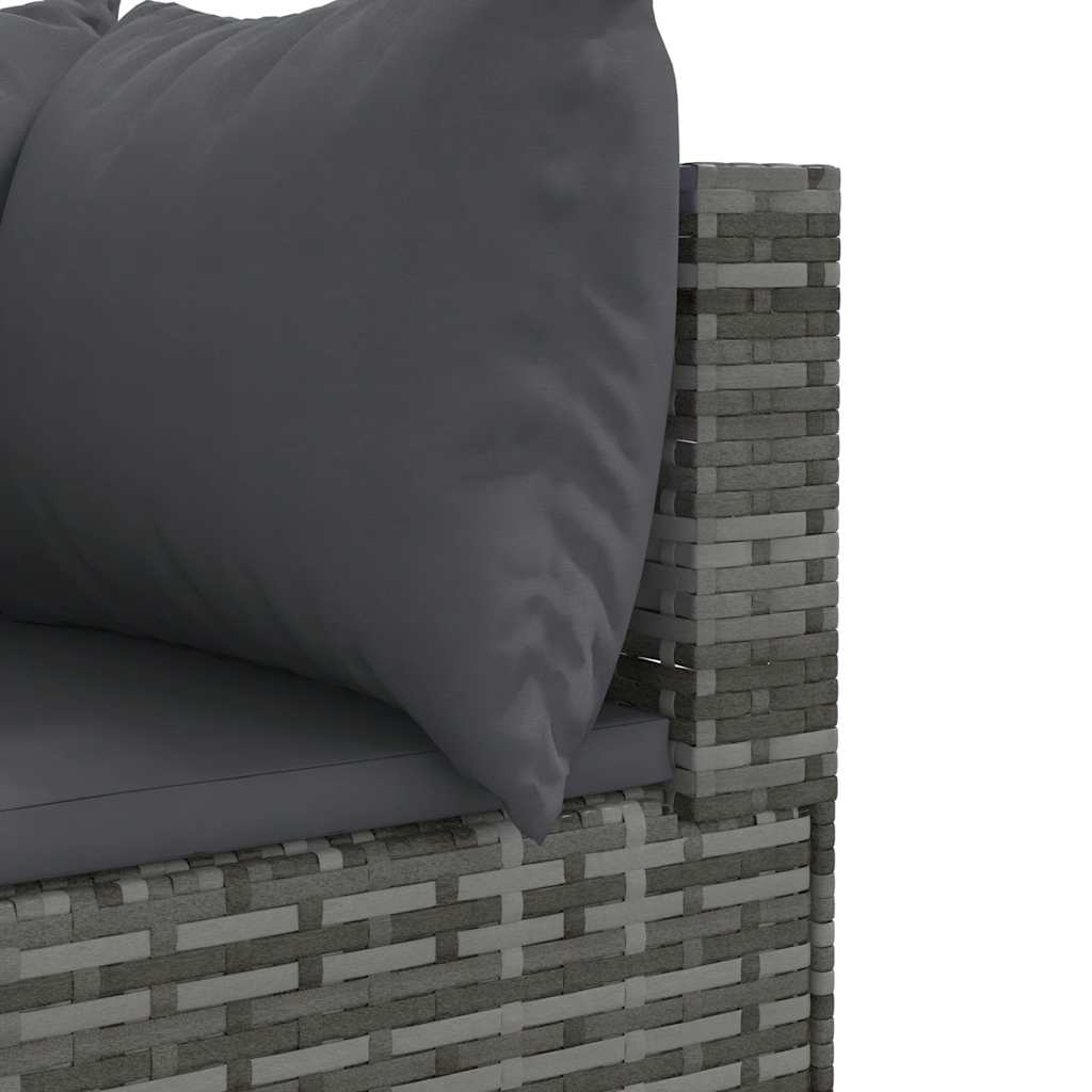 Salon de jardin 6 pcs avec coussins Gris Résine tressée - XIOS