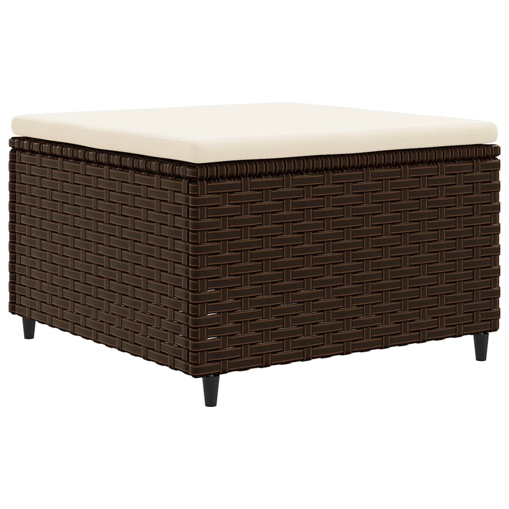 Salon de jardin avec coussins 8 pcs marron résine tressée