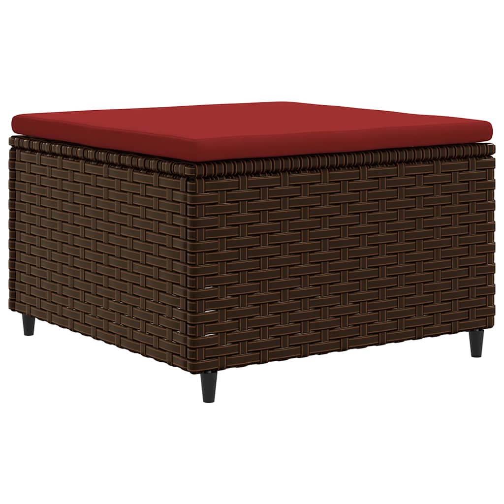 Salon de jardin avec coussins 8 pcs marron résine tressée