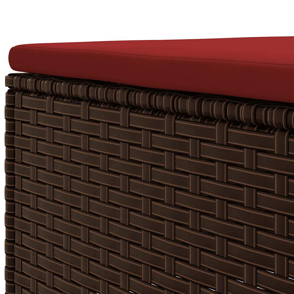 Salon de jardin avec coussins 8 pcs marron résine tressée