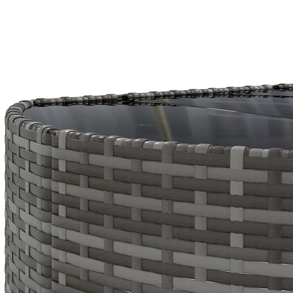 Salon de jardin 5 pcs avec coussins gris résine tressée
