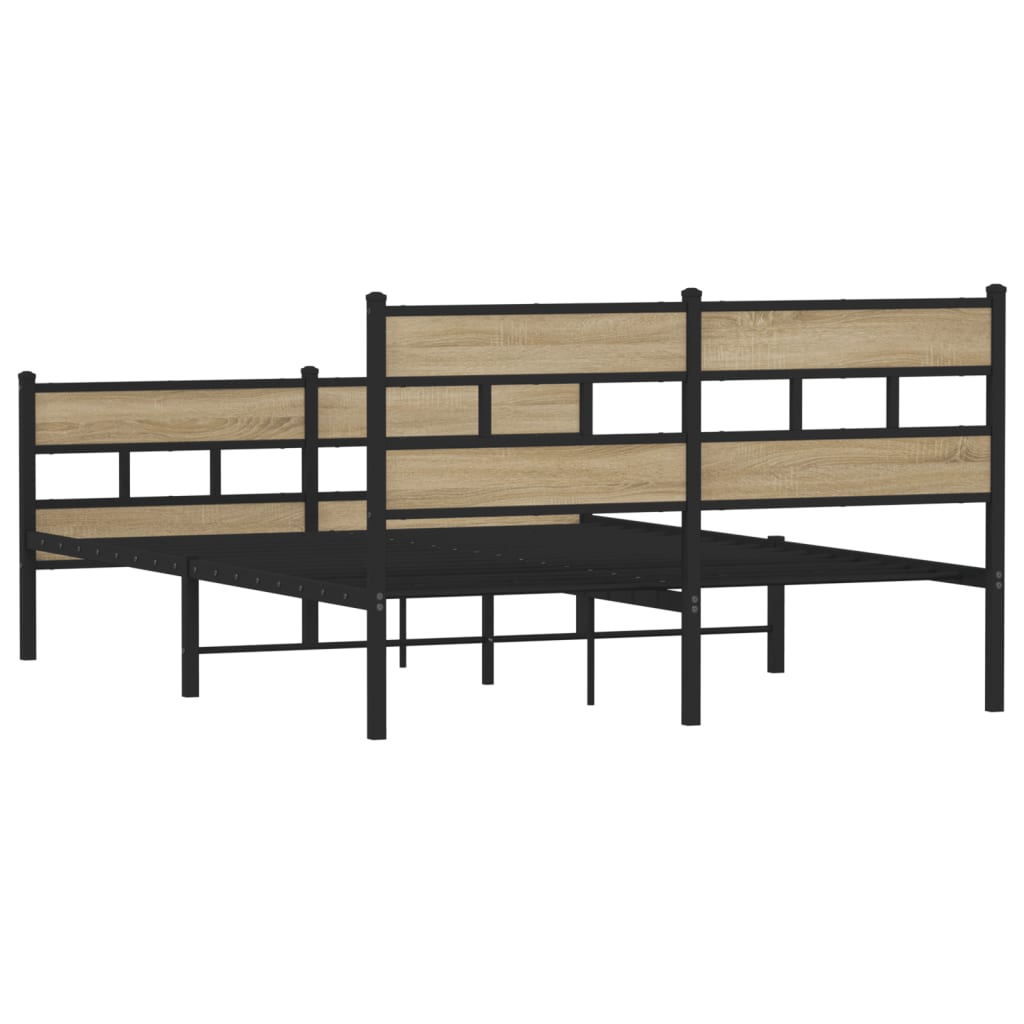 Cadre de lit en métal sans matelas chêne sonoma 150x200 cm - XIOS