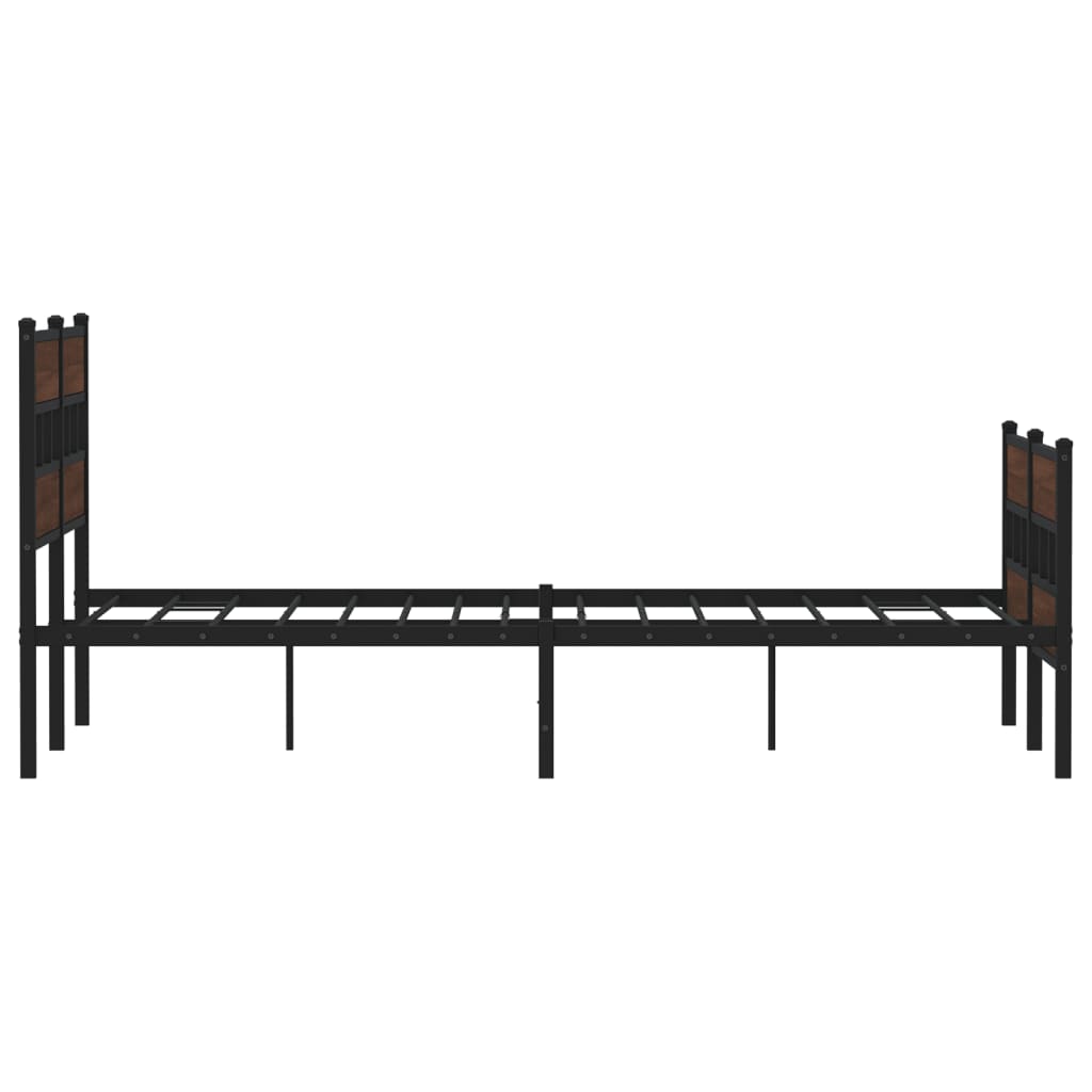 Cadre de lit en métal sans matelas chêne marron 150x200 cm - XIOS
