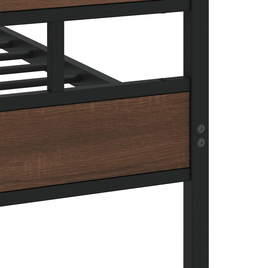 Cadre de lit en métal sans matelas chêne marron 150x200 cm - XIOS