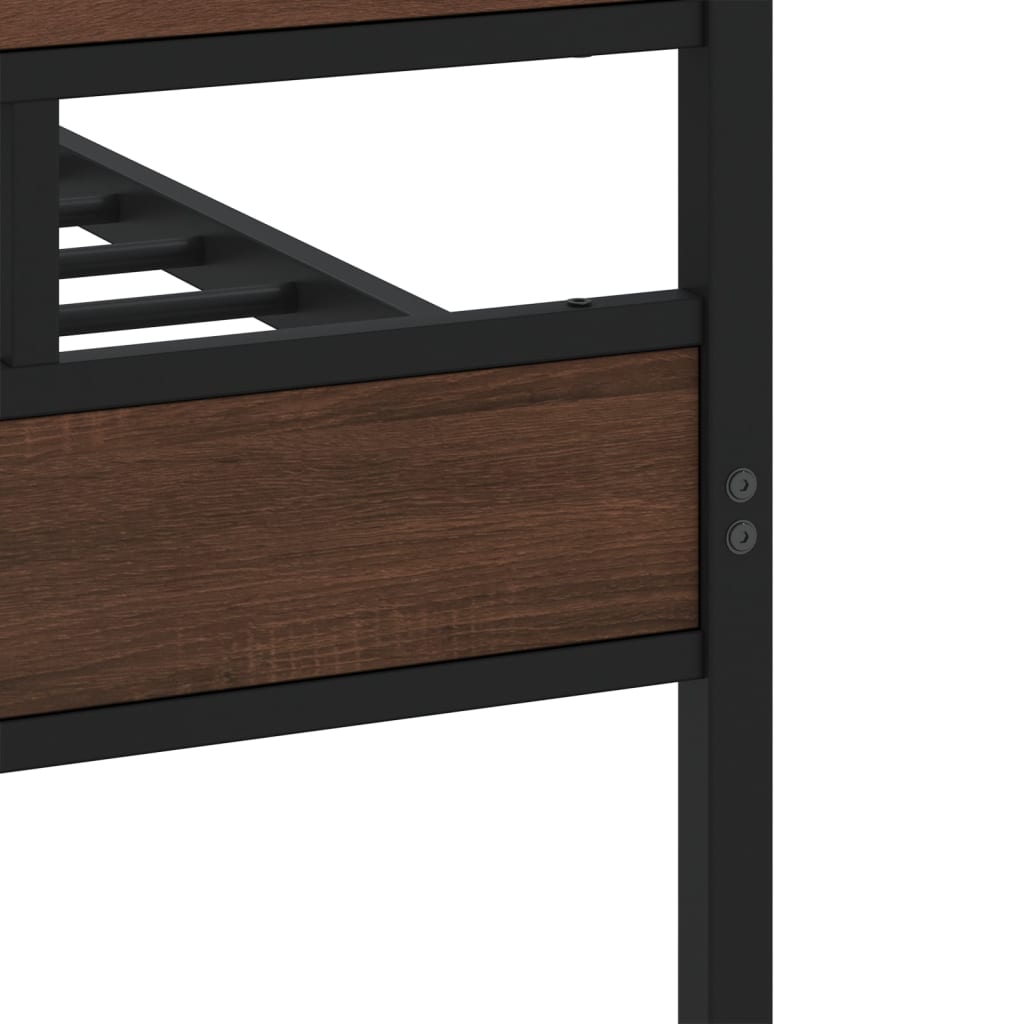 Cadre de lit en métal sans matelas chêne marron 200x200 cm - XIOS
